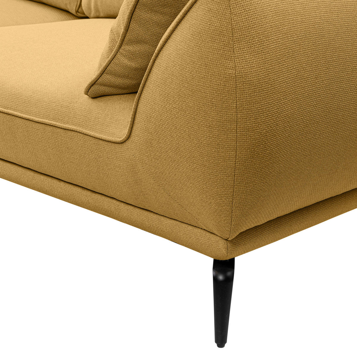 2-SITZER-SOFA in Webstoff Gelb  - Gelb/Schwarz, Modern, Textil/Metall (208/86/118cm) - MID.YOU