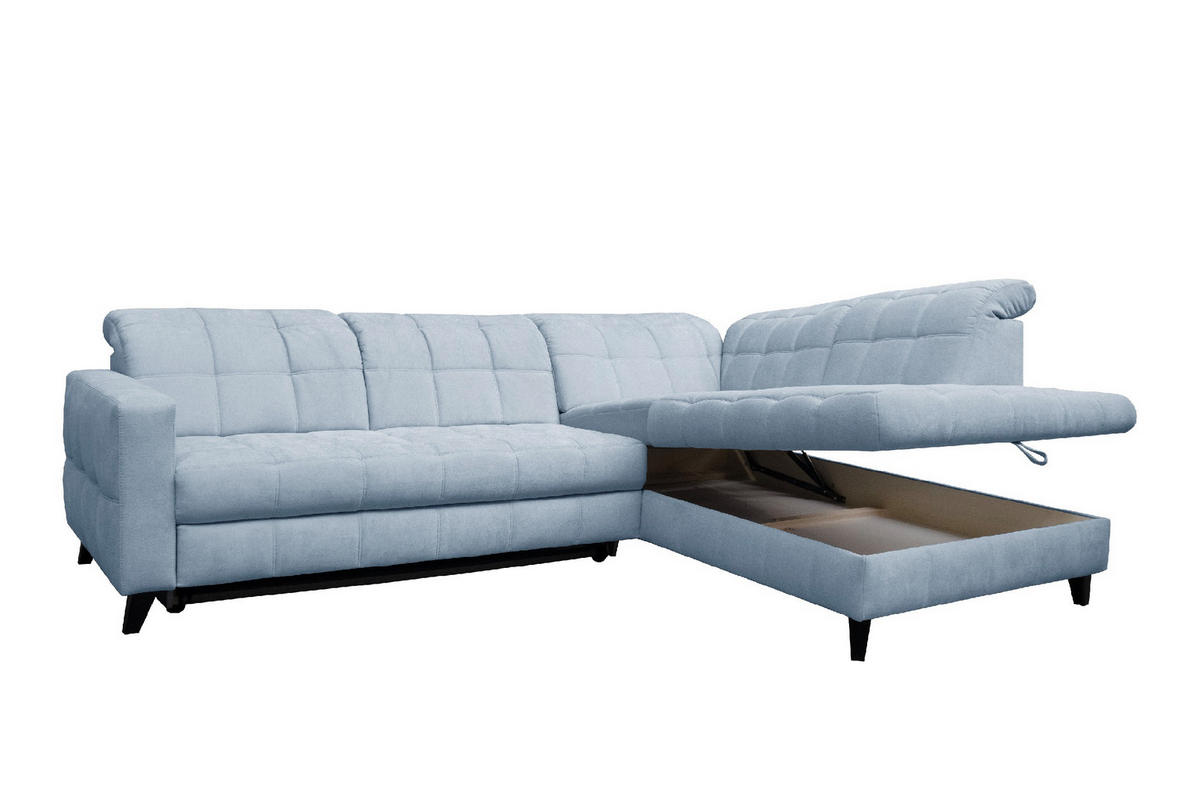 SAROKKANAPÉ textil világoskék  - világoskék/fekete, Design, textil/fa (297/216cm) - Xora