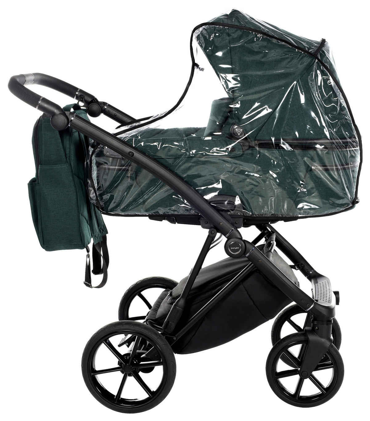 KINDERWAGENSET Fashion Premium  - Dunkelgrün/Schwarz, Trend, Textil/Metall (105/59/105cm) - Jimmylee