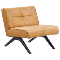 SESSEL Echtleder Currygelb    - Currygelb/Schwarz, Design, Leder/Holz (74/72/83cm) - Joop!