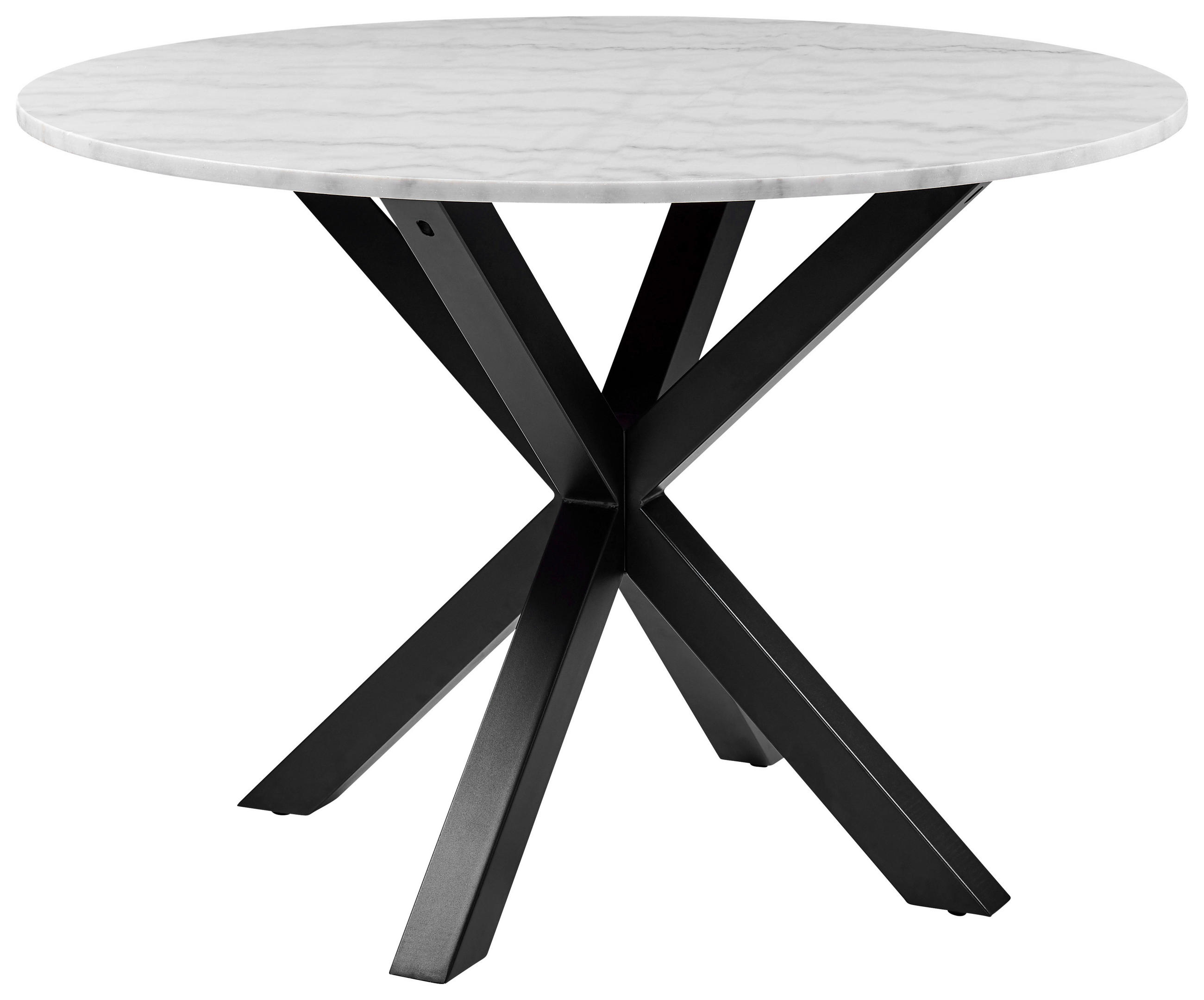 STOL ZA BLAGOVAONICU  crna, bijela  metal, kamen      - bijela/crna, Konvencionalno, kamen/metal (110/76cm) - MID.YOU