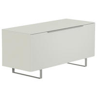 LOWBOARD Weiß, Alufarben  110/66/45 cm  - Alufarben/Weiß, Design, Glas/Holzwerkstoff (110/66/45cm) - Moderano