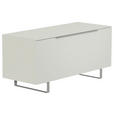 LOWBOARD Weiß, Alufarben  110/66/45 cm  - Alufarben/Weiß, Design, Glas/Holzwerkstoff (110/66/45cm) - Moderano