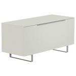 LOWBOARD Weiß, Alufarben  110/66/45 cm  - Alufarben/Weiß, Design, Glas/Holzwerkstoff (110/66/45cm) - Moderano