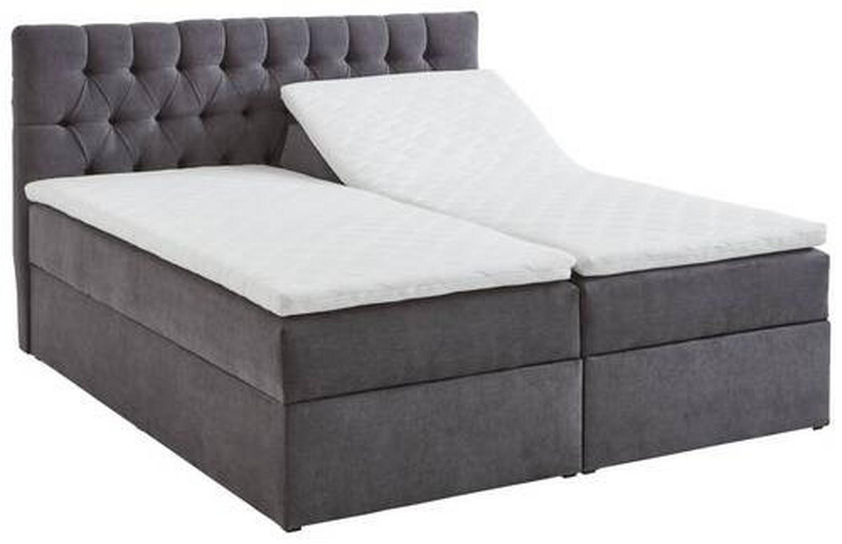 BOXBETT 160/200 cm  in Grau  - Schwarz/Grau, Modern, Kunststoff/Textil (160/200cm) - MID.YOU