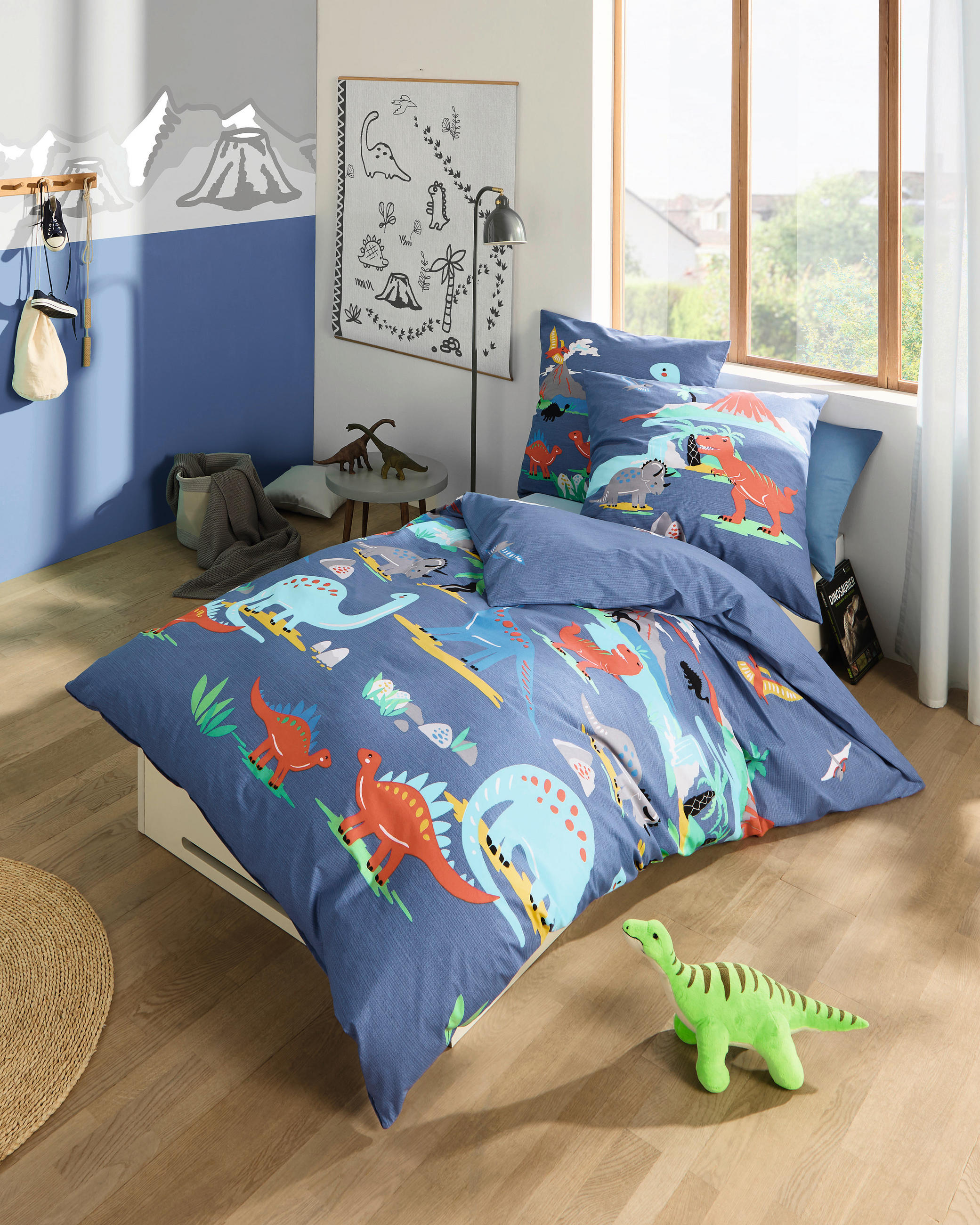 POSTELJNINA Dinosaurus n/200 cm renforcé modra  - modra, Konvencionalno, tekstil (n/200cm) - Kaeppel