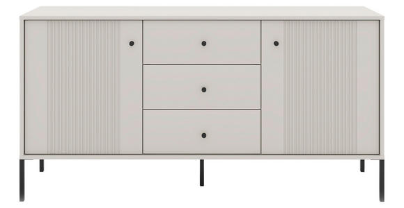 SIDEBOARD Iseo in 154,5/79/39 cm - Kaschmir/Schwarz, Design, Holzwerkstoff/Metall (154,5/79/39cm) - Xora
