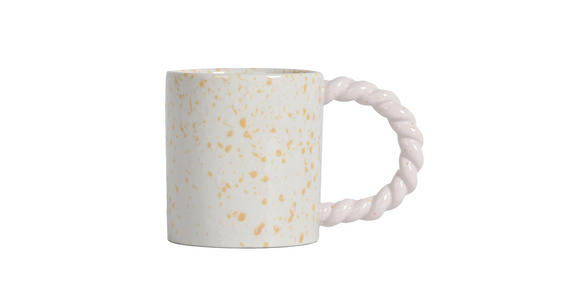 KAFFEEBECHER  400 ml   - Gelb/Rosa, Design, Keramik (9/10cm) - Novel