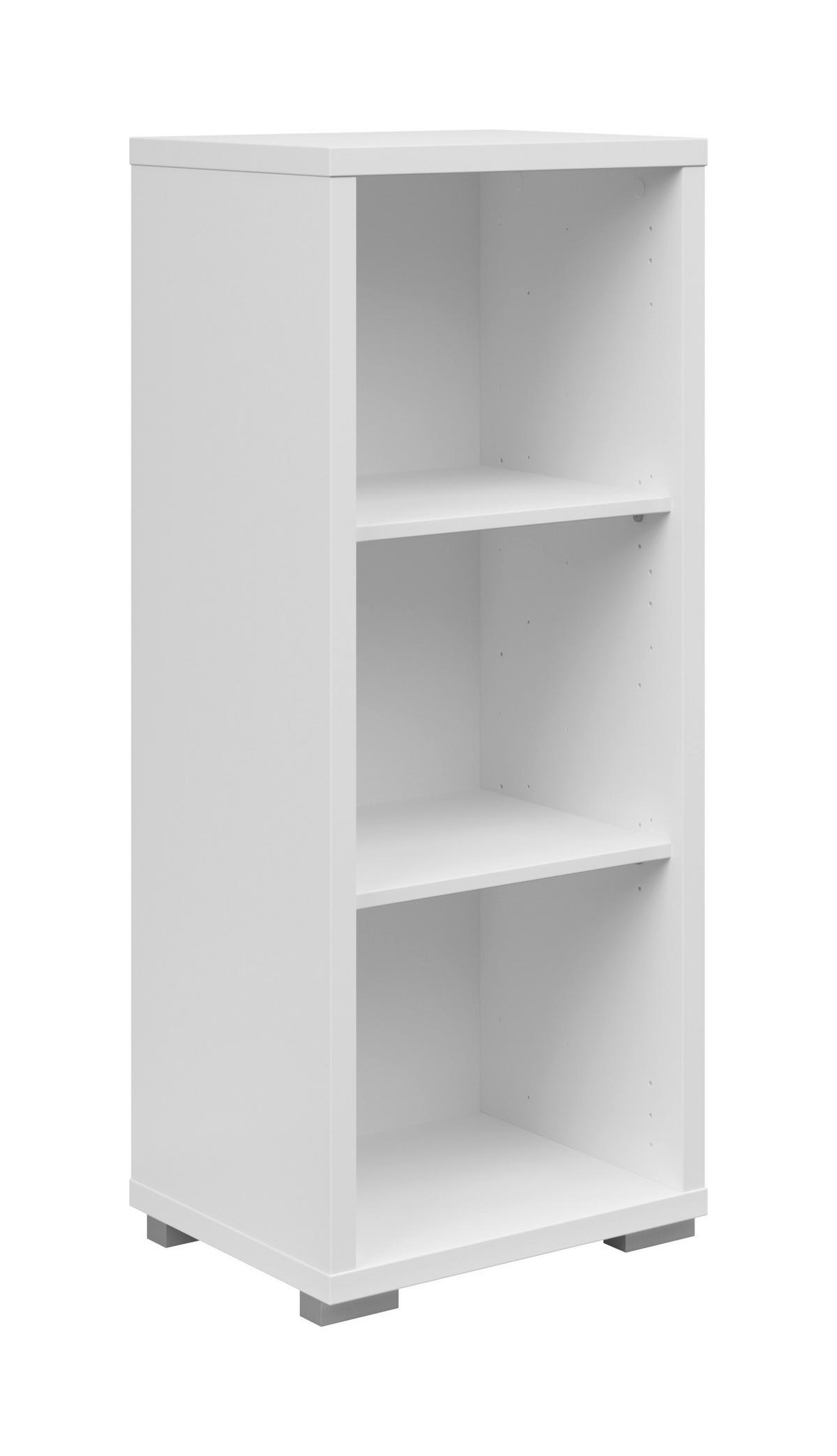 PISARNIŠKI REGAL 43/107,2/39,5 cm bela  - srebrne barve/bela, Konvencionalno, umetna masa/leseni material (43/107,2/39,5cm) - Voleo