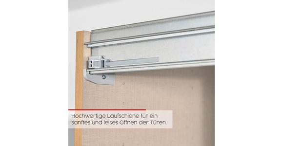 SCHWEBETÜRENSCHRANK 242/223/68 cm 3-türig Weiß - Alufarben/Weiß, KONVENTIONELL, Holzwerkstoff/Metall (242/223/68cm) - Novel