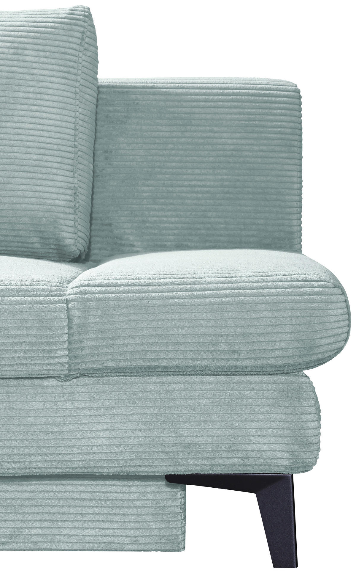 SCHLAFSOFA Cord Hellblau  inkl. Bettkasten, Schlaffunktion, Armteilverstellung  - Schwarz/Hellblau, Design, Textil/Metall (200/85/90cm) - Novel
