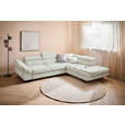 ECKSOFA in Webstoff Creme  - Creme/Schwarz, Design, Textil/Metall (280/235cm) - Hom`in