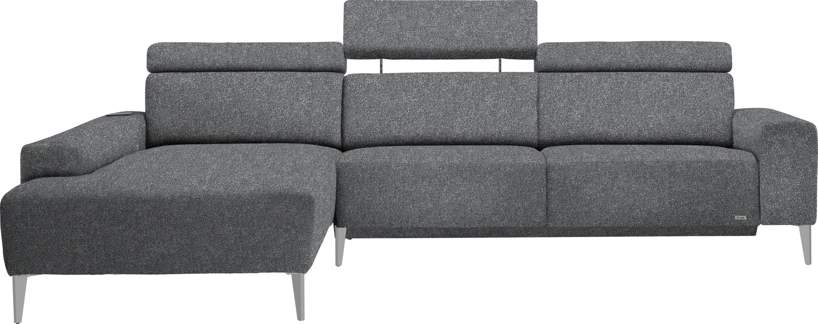 ECKSOFA  in Mikrovelours Grau  205/288 cm  - Alufarben/Naturfarben, Design, Textil (205/288cm) - Sedda