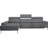 ECKSOFA  in Mikrovelours Grau  205/288 cm  - Alufarben/Naturfarben, Design, Textil (205/288cm) - Sedda