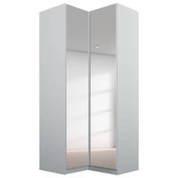ECKKLEIDERSCHRANK 100/229/102 cm  - Silberfarben/Hellgrau, Modern, Holzwerkstoff (100/229/102cm) - Rauch Möbel