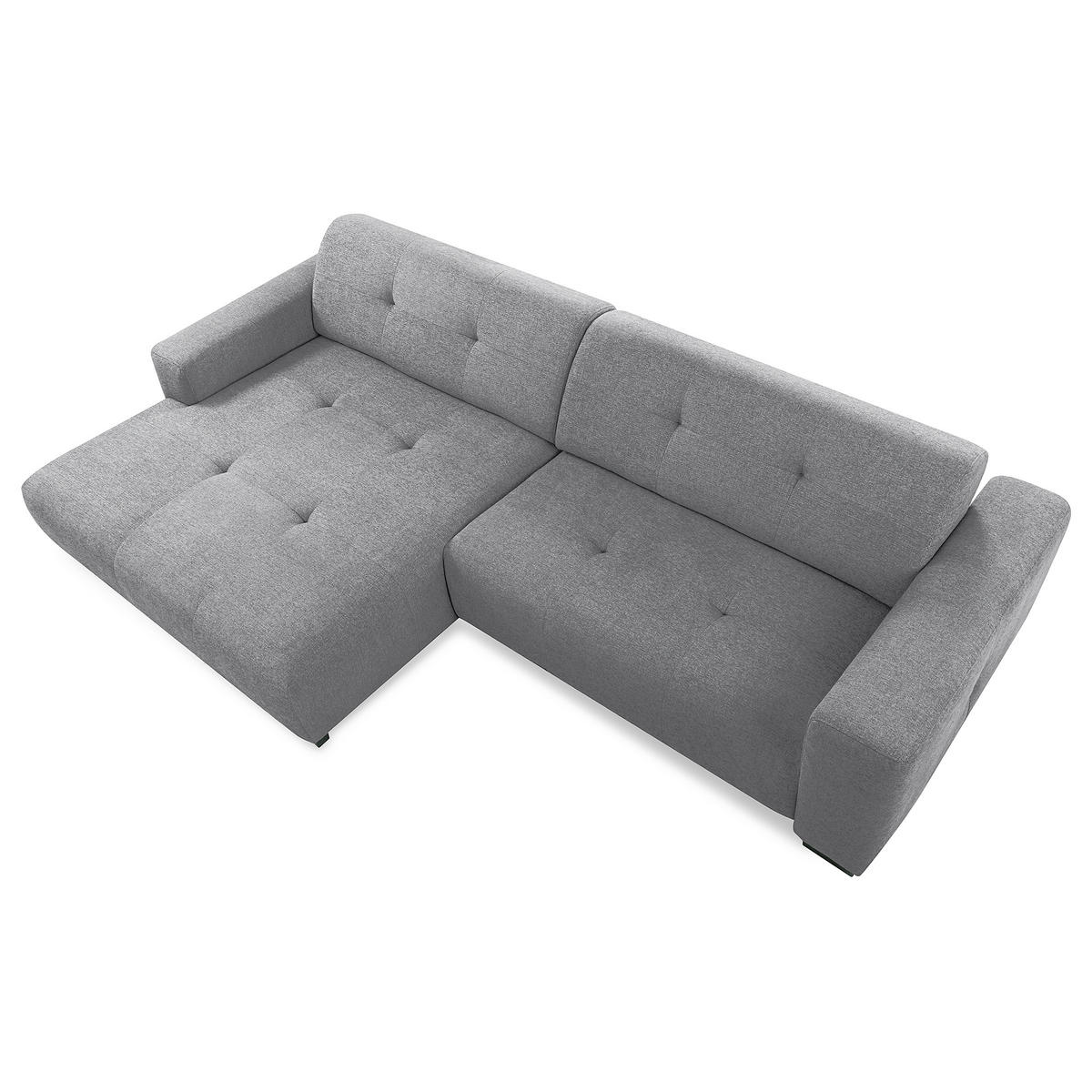 ECKSOFA AUSTIN Grau Flachgewebe Sitztiefenverstellung  - Schwarz/Grau, Design, Kunststoff/Textil (169/286cm) - Livetastic