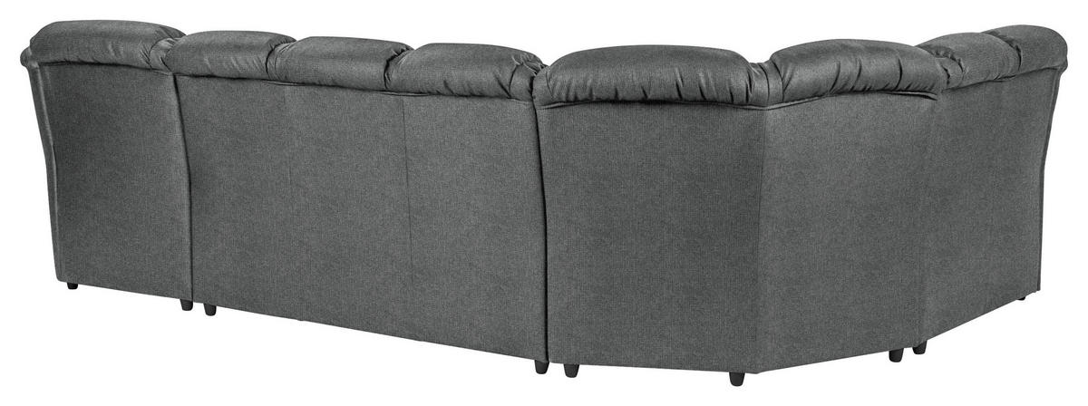 WOHNLANDSCHAFT Dunkelgrau Chenille  - Dunkelgrau/Schwarz, KONVENTIONELL, Kunststoff/Textil (216/333/165cm) - Livetastic