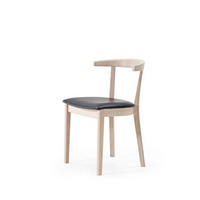 STOL  läderutbud, tygutbud  äkta läder  svart, ek Bianco  - ek Bianco/svart, Lifestyle, läder/trä (52/75/52cm) - Skovby