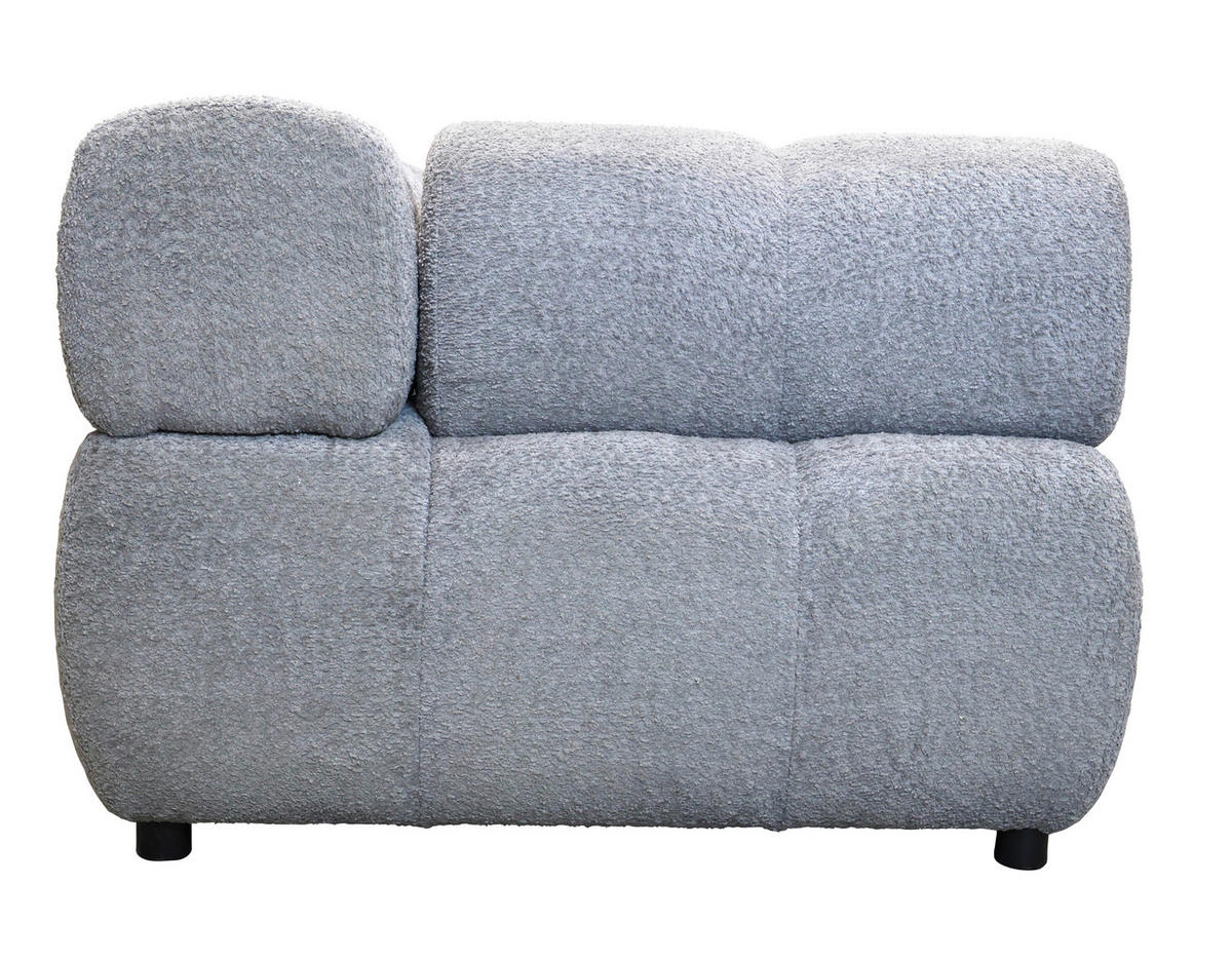 ECKSOFA ZAK Grau Bouclé  - Schwarz/Grau, Design, Kunststoff/Textil (280/186cm) - MID.YOU