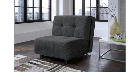 SCHLAFSESSEL Juice in Flachgewebe Dunkelgrau  - Dunkelgrau/Schwarz, Design, Textil/Metall (85/92/102cm) - Novel