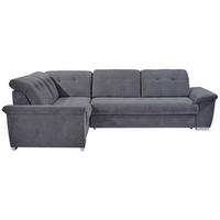 ECKSOFA Dunkelgrau  - Dunkelgrau/Silberfarben, Design, Kunststoff/Textil (206/285cm) - Livetastic