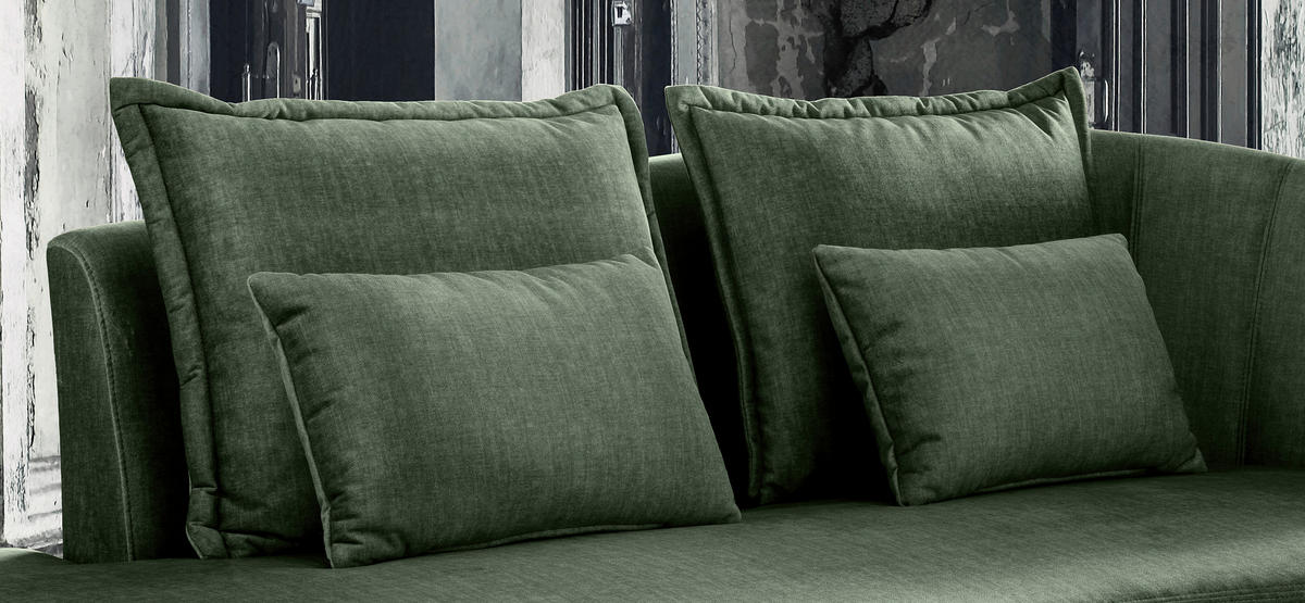 OTTOMANE in Velours Dunkelgrün  - Dunkelgrün/Schwarz, Modern, Textil/Metall (211/85/102cm) - Livetastic