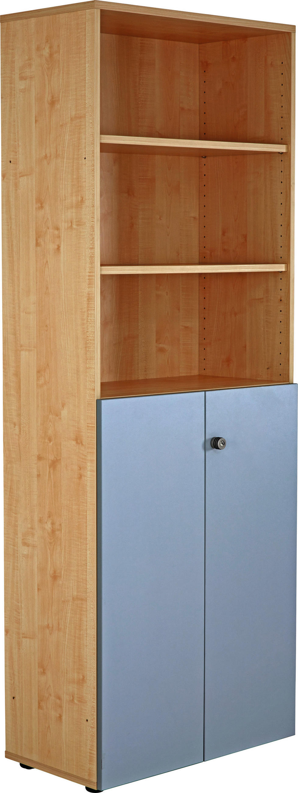 AKTENSCHRANK Silberfarben, Ahornfarben - Silberfarben/Ahornfarben, KONVENTIONELL, Holzwerkstoff (80/215,6/42cm) - Venda