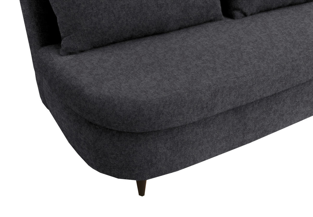 SCHLAFSOFA in Velours Dunkelgrau  - Dunkelgrau/Schwarz, Design, Holz/Textil (213/89/105cm) - Novel
