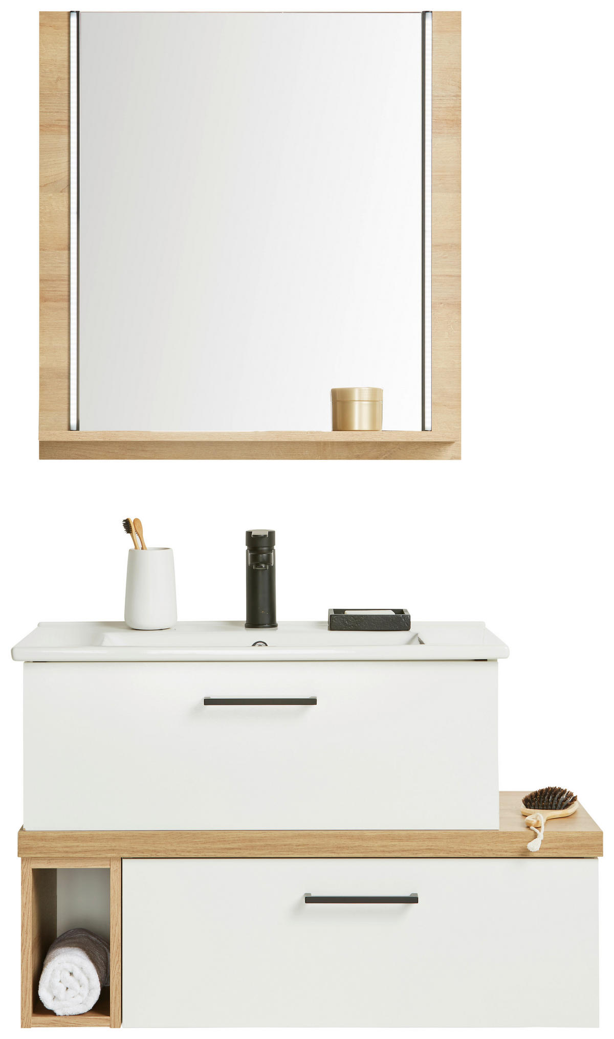 BADEZIMMER  in 88 cm  - Eichefarben/Weiß, MODERN, Keramik/Holzwerkstoff (88cm) - Pelipal