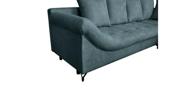 ECKSOFA Blau Struktur - Blau/Schwarz, KONVENTIONELL, Textil/Metall (274/194cm) - Carryhome