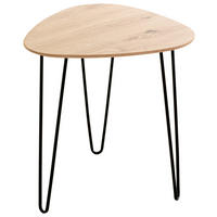 BEISTELLTISCH in Metall, Holzwerkstoff 40/40/43 cm  - Eichefarben/Schwarz, Trend, Holzwerkstoff/Metall (40/40/43cm)
