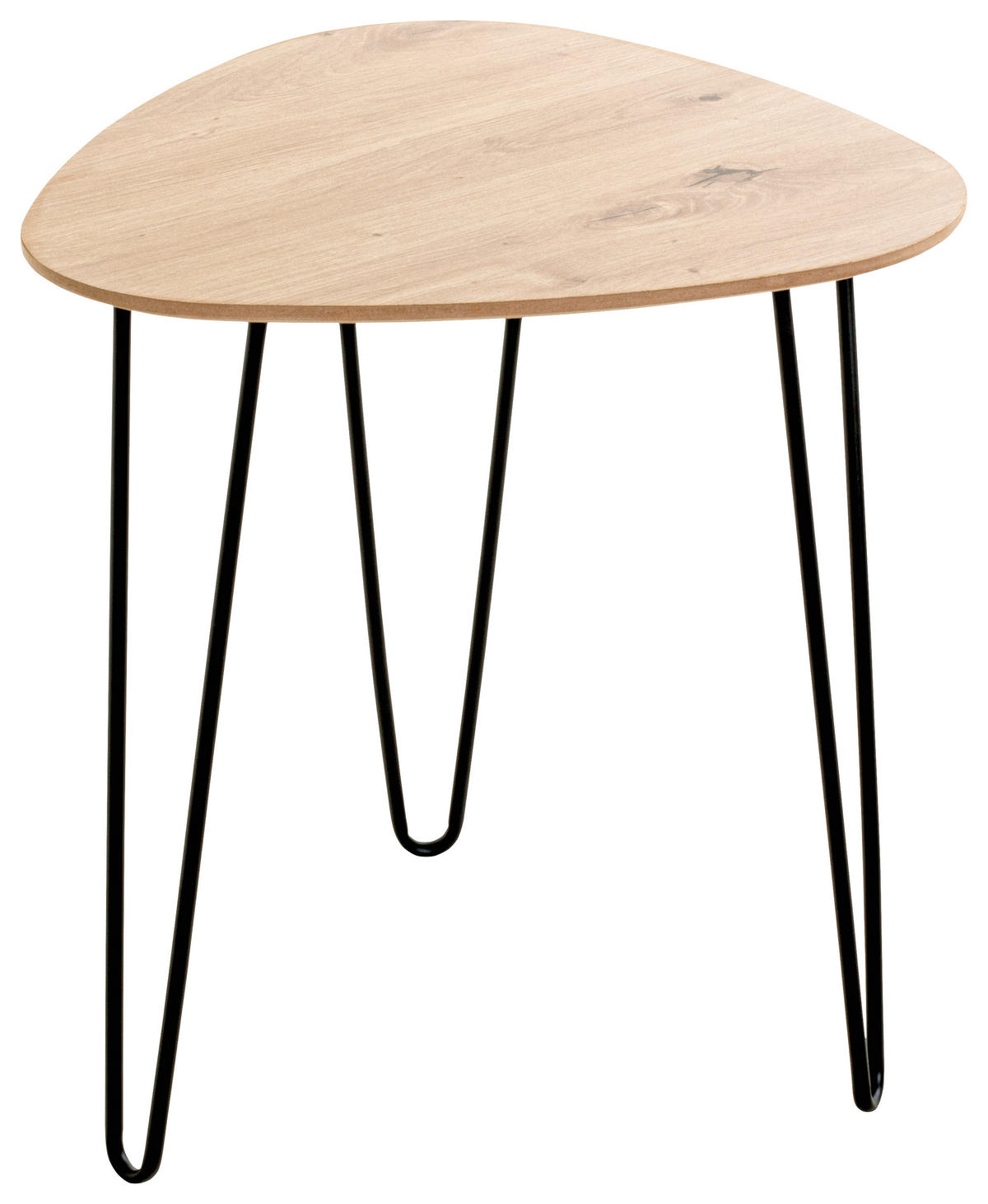 BEISTELLTISCH in Metall, Holzwerkstoff 40/40/43 cm  - Eichefarben/Schwarz, Trend, Holzwerkstoff/Metall (40/40/43cm)