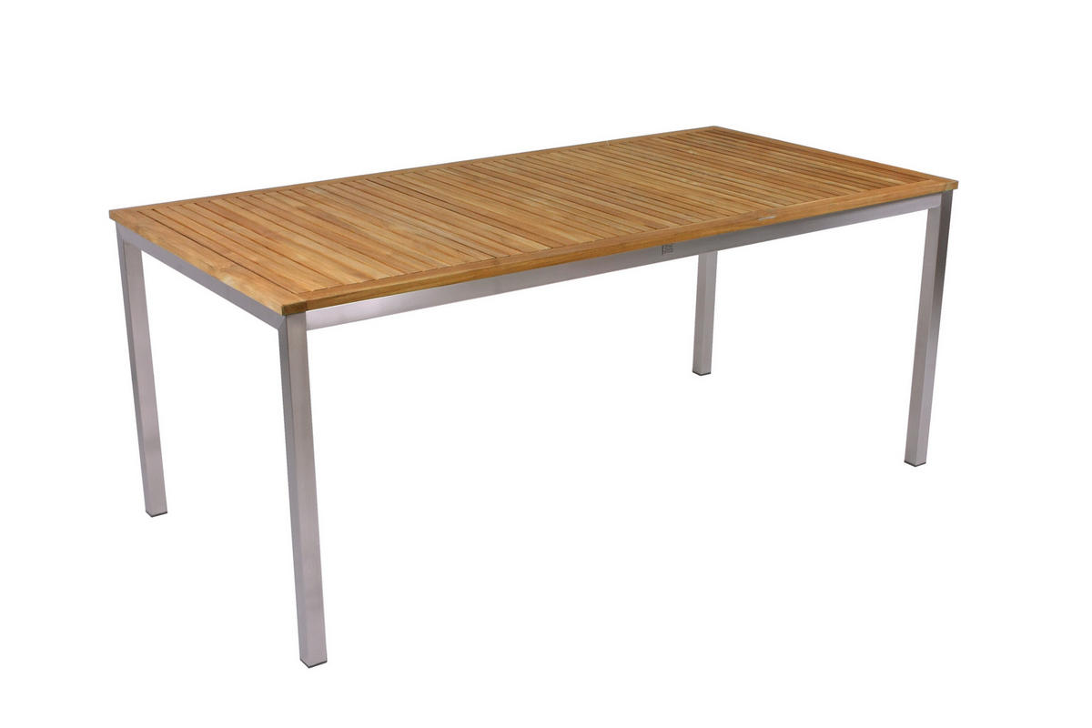 GARTENTISCH 180/90/75 cm  - Silberfarben/Teakfarben, MODERN, Holz/Metall (180/90/75cm) - Gardenson