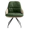 ARMLEHNSTUHL  Beinauswahl, Sitzfläche 360° drehbar, Stoff-/Lederauswahl Velours  Naturfarben, Graugrün  - Schwarz/Naturfarben, Design, Textil/Metall (60/86/66cm) - Dieter Knoll