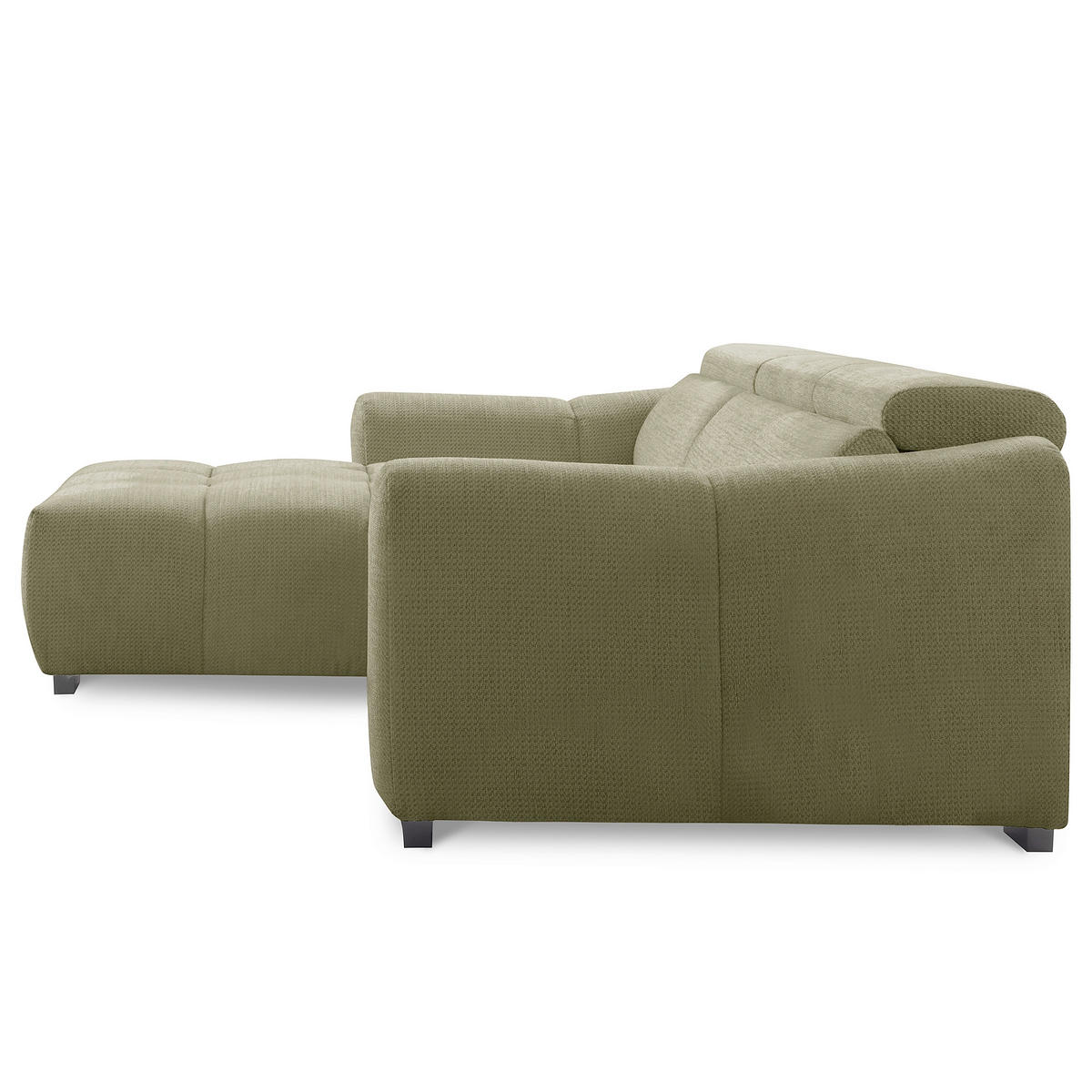 ECKSOFA  Webstoff Grün  - Schwarz/Grün, Design, Kunststoff/Textil (177/274cm) - Livetastic