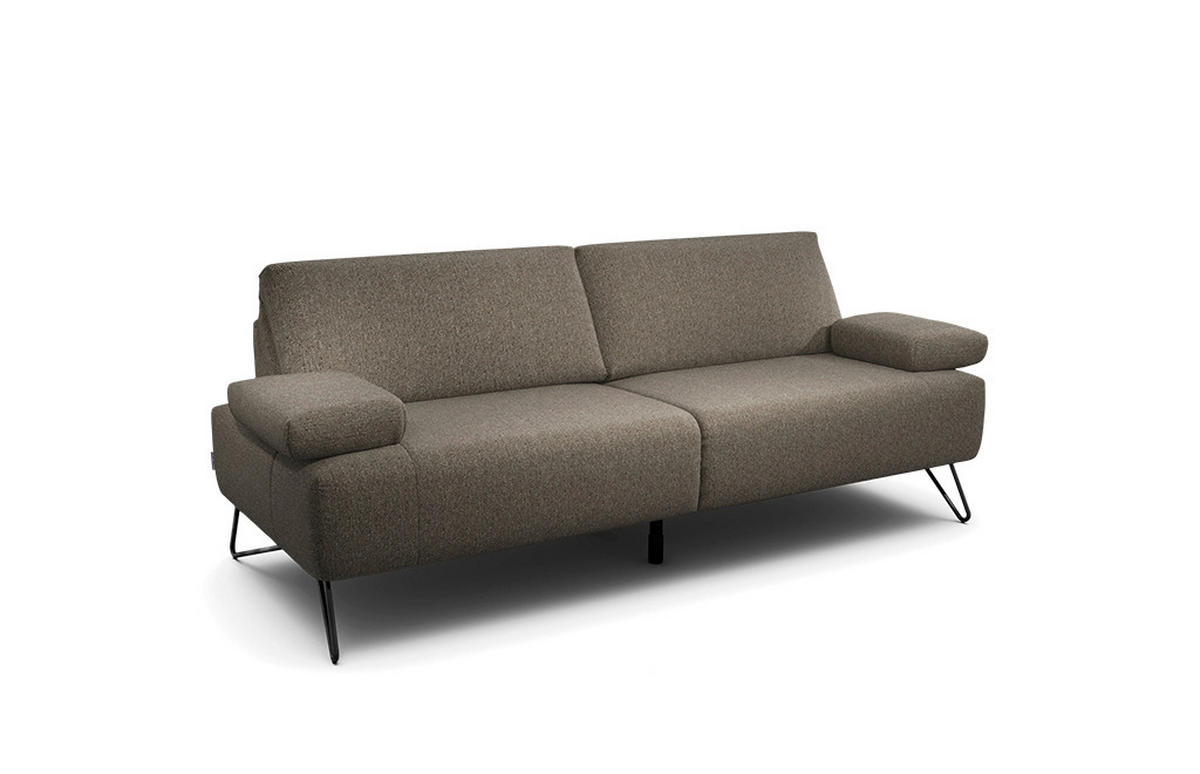 2,5-SITZER in Chenille Braun  - Schwarz/Braun, Design, Textil/Metall (204-234/85/86-94cm) - SENSOO