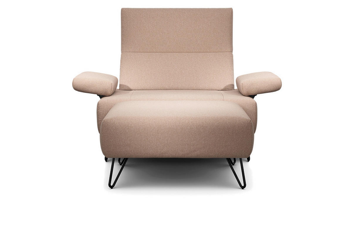 SESSELSET Chenille Armteilverstellung, Hocker    - Schwarz/Rosa, Design, Textil/Metall (114-142/85/86-94cm) - SENSOO