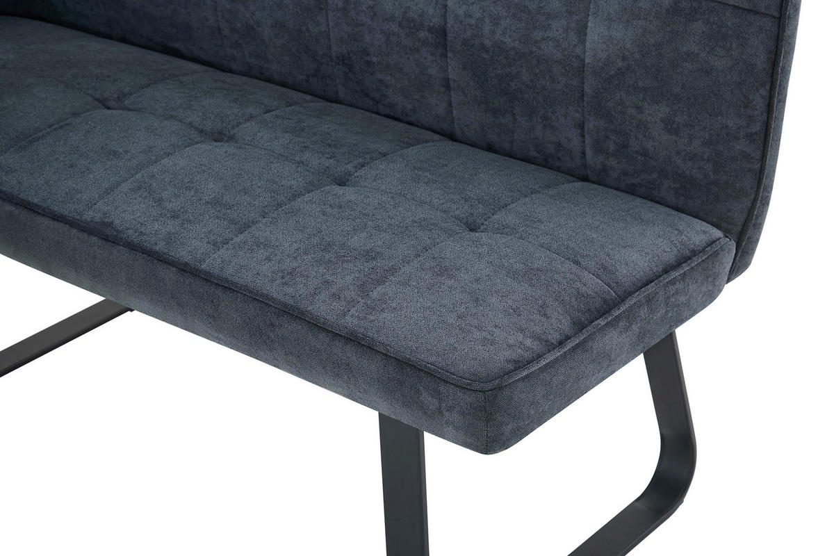 ECKBANK 168/128 cm  in Dunkelgrau  - Dunkelgrau/Schwarz, MODERN, Textil/Metall (168/128cm) - MID.YOU