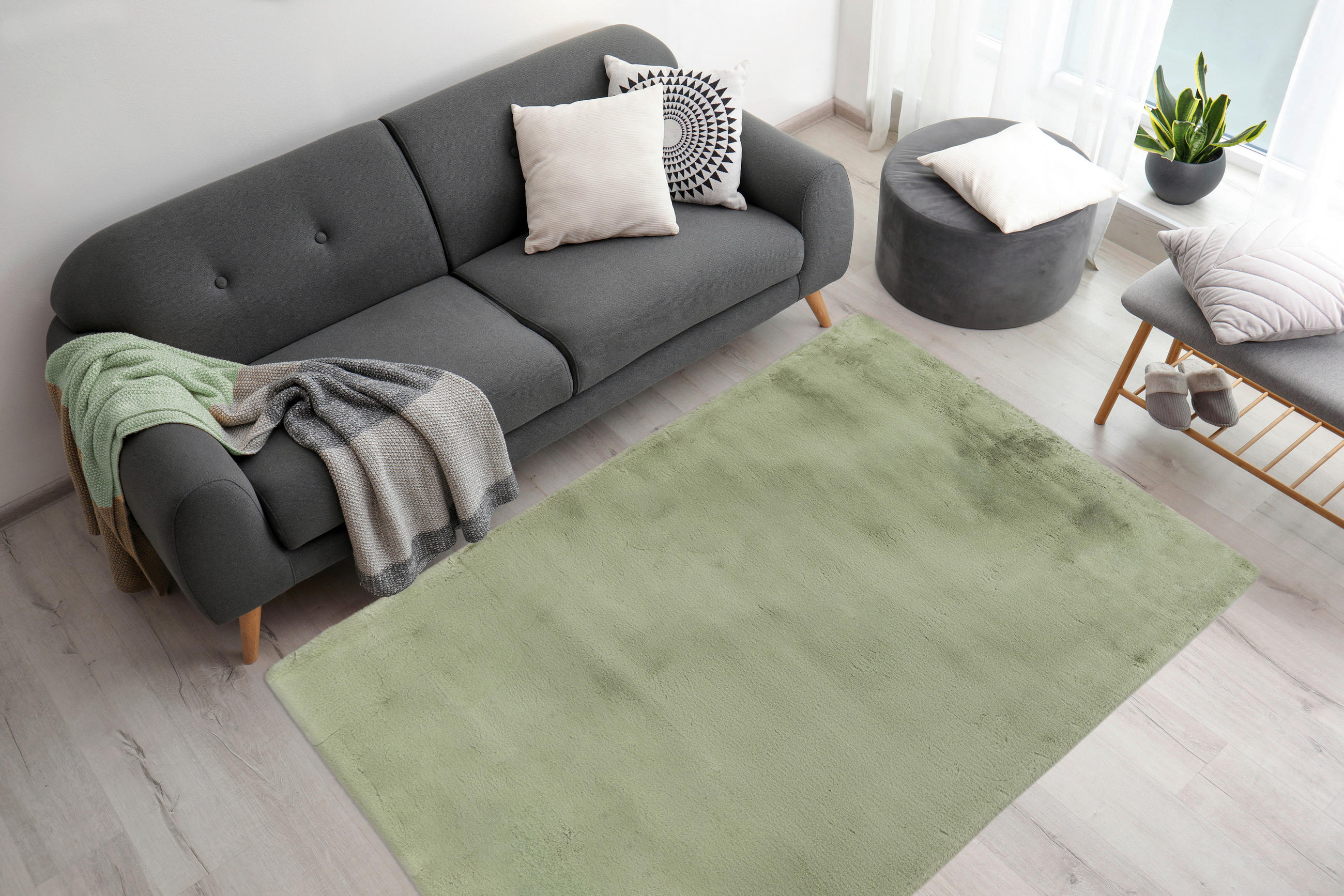 HOCHFLORTEPPICH 120/170 cm Mintgrün  - Mintgrün, KONVENTIONELL, Textil (120/170cm)