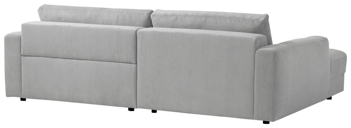 ECKSOFA in Cord Grau  - Schwarz/Grau, Modern, Textil (176/250cm) - Trendmanufaktur