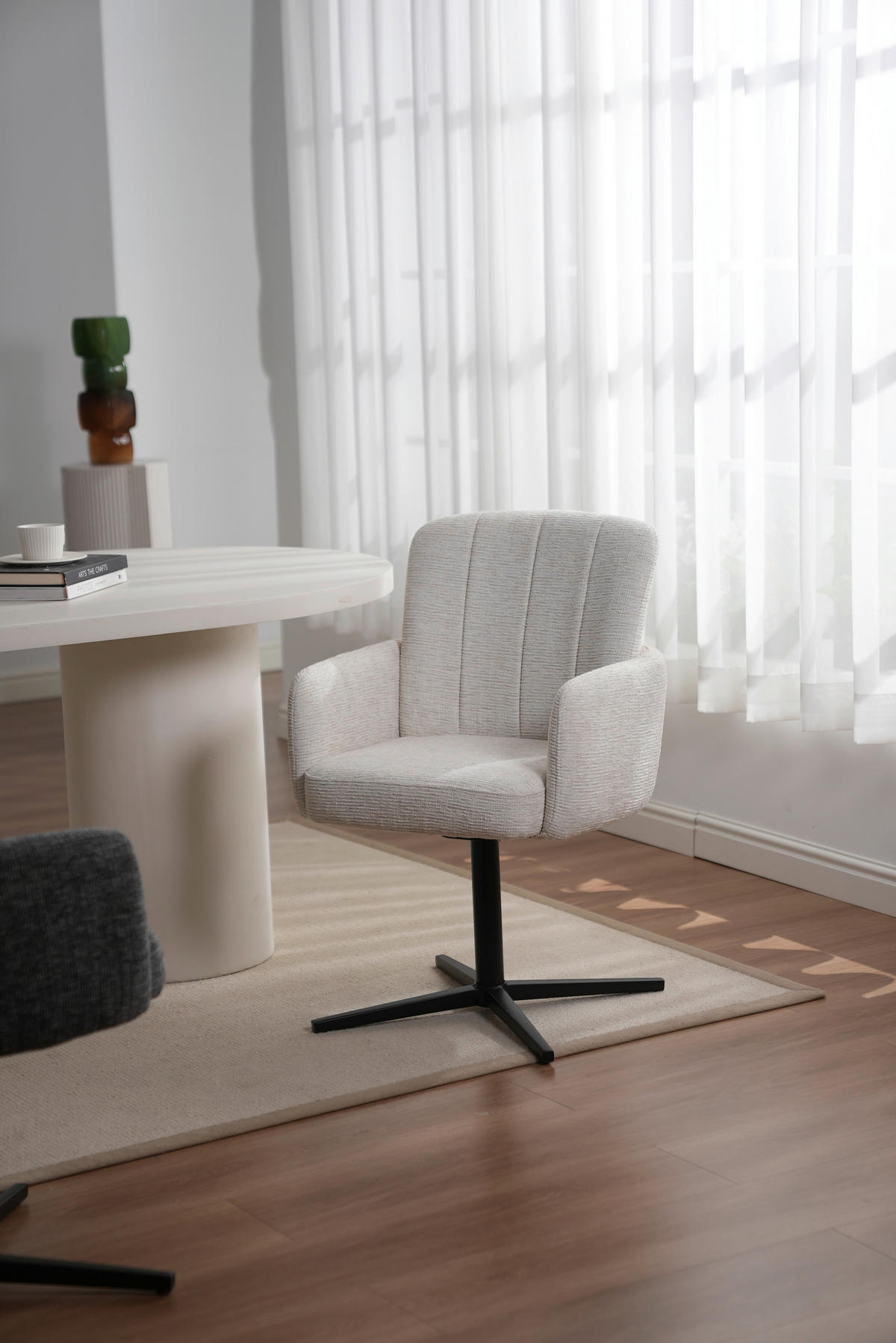 NASLANJAČ, les, kovina, tekstil bež  - črna/bež, Trendi, kovina/tekstil (58/86/64cm) - Livetastic