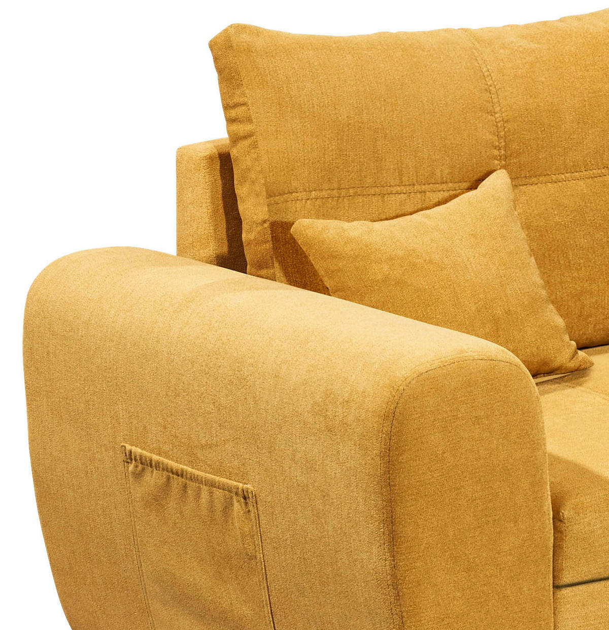 ECKSOFA in Mikrovelours Gelb  - Gelb/Schwarz, Basics, Holzwerkstoff/Kunststoff (248/176cm) - MID.YOU
