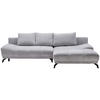 ECKSOFA in Chenille Grau  - Schwarz/Grau, Modern, Textil/Metall (290/182cm) - Hom`in