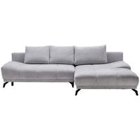 ECKSOFA in Chenille Grau  - Schwarz/Grau, Modern, Textil/Metall (290/182cm) - Hom`in