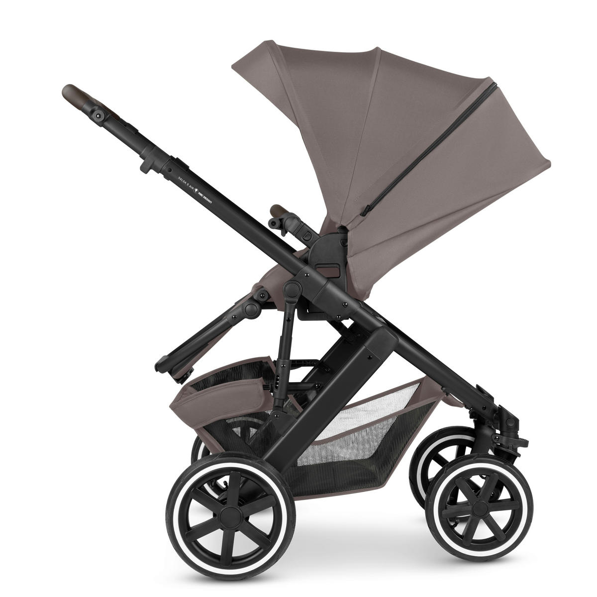 KINDERWAGENSET Salsa 5 Air Starter Set  - Graubraun/Schwarz, Basics, Textil/Metall (95.5/63/107,5cm) - ABC Design