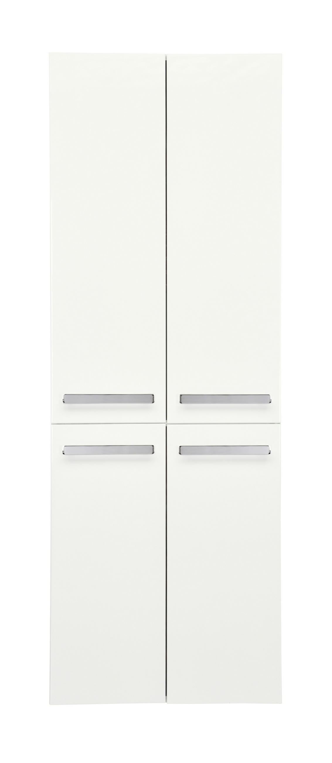 HOCHSCHRANK 60/168/33 cm  - Chromfarben/Weiß, KONVENTIONELL, Glas/Holzwerkstoff (60/168/33cm) - Sadena
