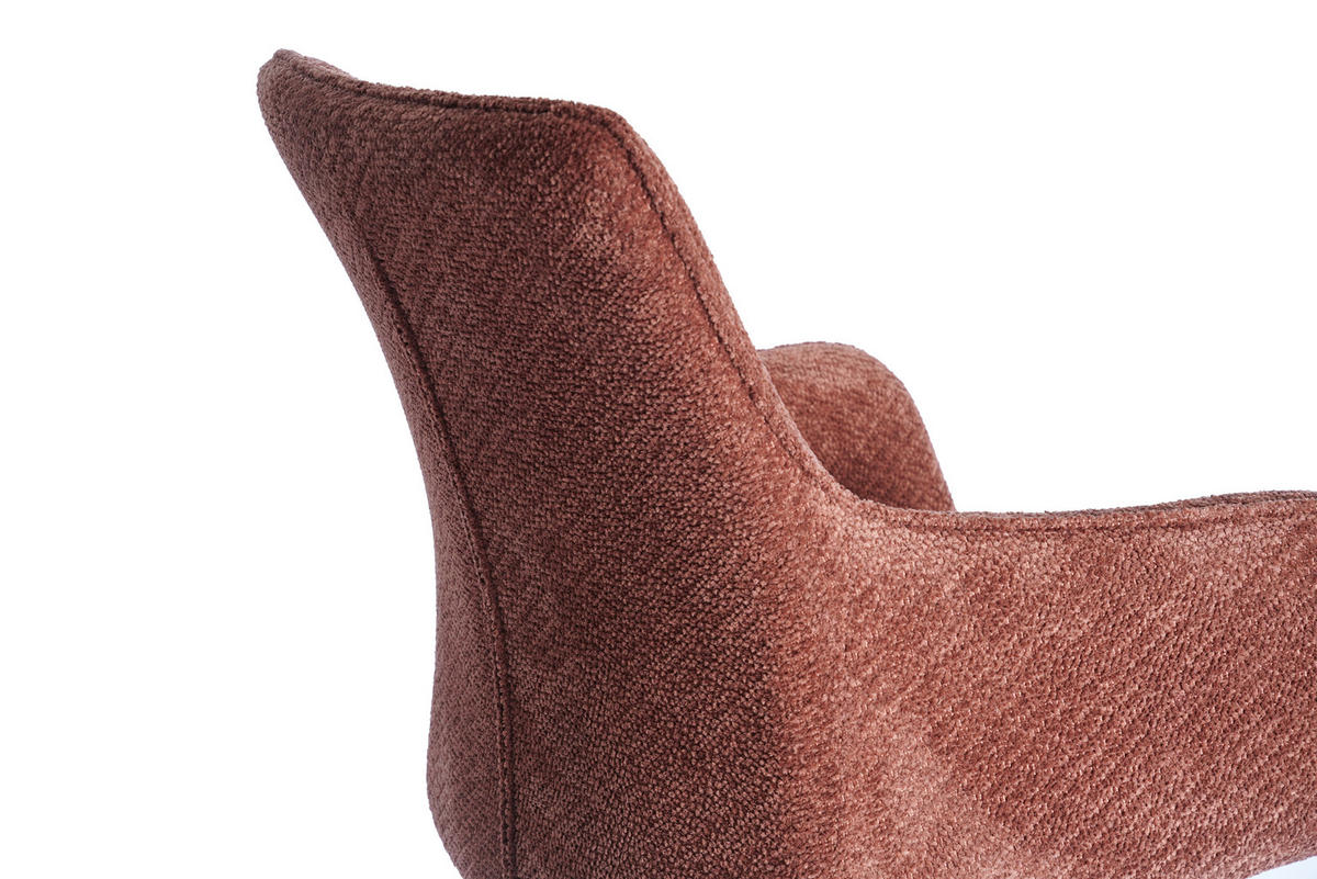 ARMLEHNSTUHL  in Eisen Webstoff  - Cognac/Schwarz, Design, Textil/Metall (64/88/60cm) - Novel