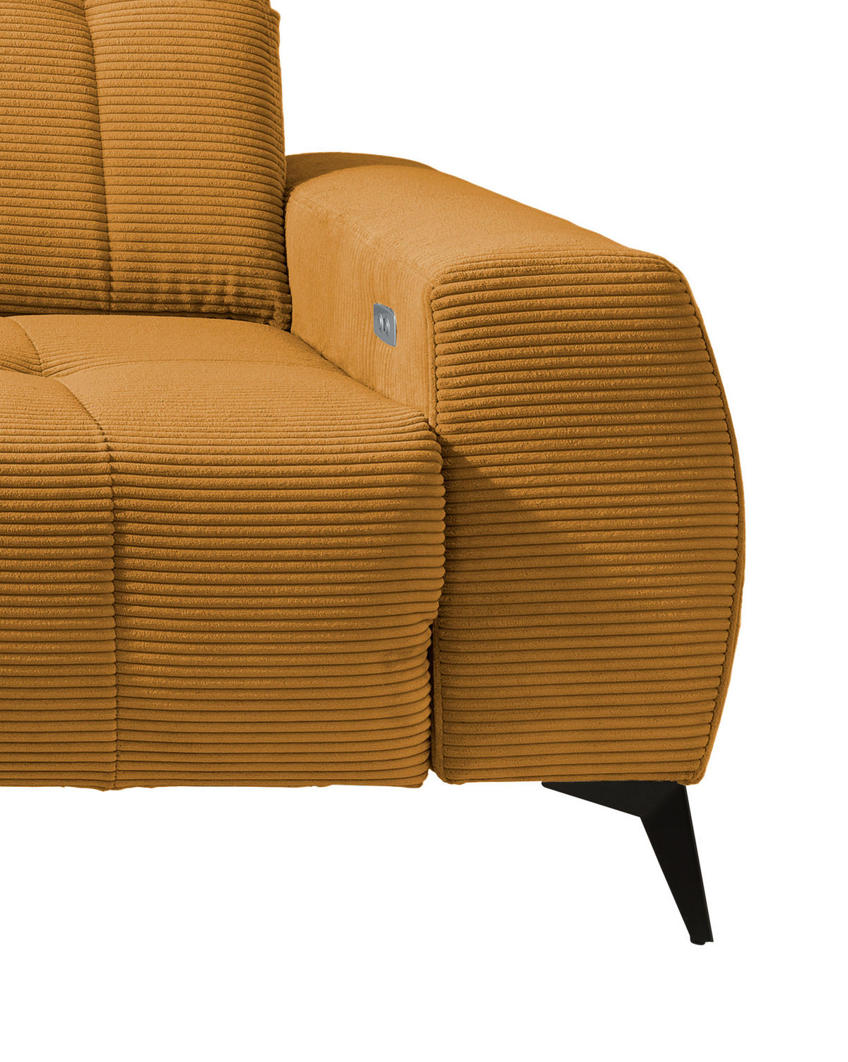 ECKSOFA in Cord Goldfarben  - Goldfarben/Schwarz, Modern, Textil/Metall (200/261cm) - Livetastic