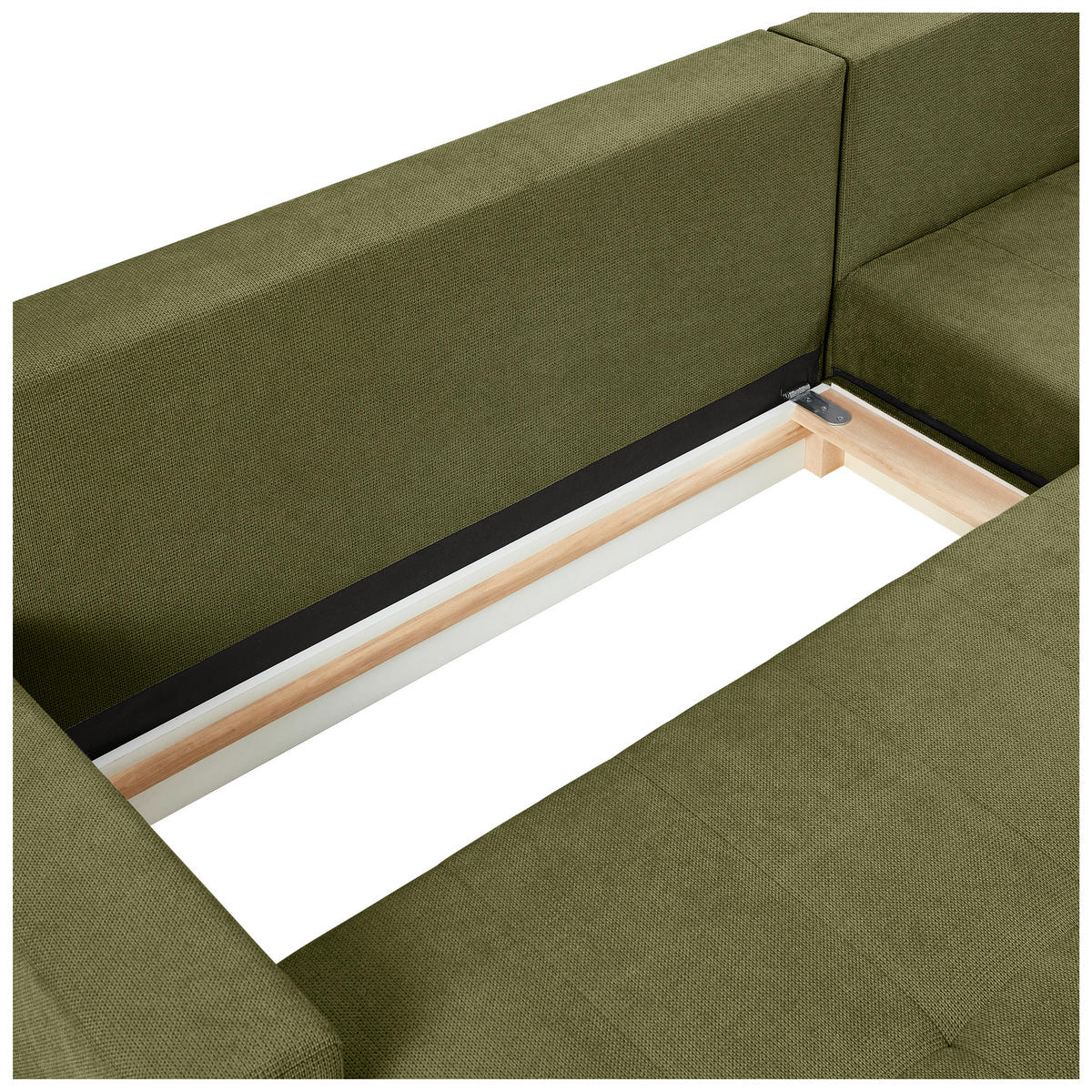 ECKSOFA in Webstoff Dunkelgrün  - Dunkelgrün/Schwarz, Konventionell, Kunststoff/Textil (157/231cm) - P & B