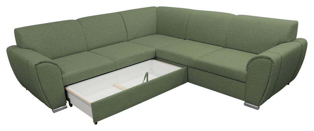 Freisteller von Livetastic ECKSOFA Grün Flachgewebe.
